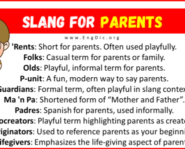 30+ Slang for Parents (Their Uses & Meanings)