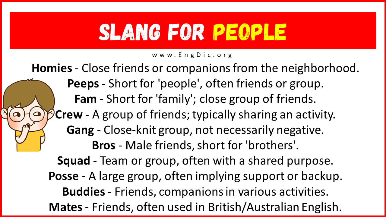 30+ Slang for People (Their Uses & Meanings) – EngDic