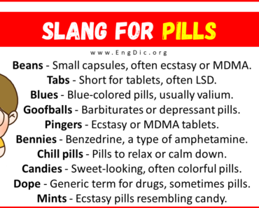 30+ Slang for Pills (Their Uses & Meanings)
