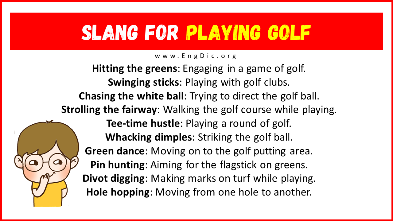30 Slang For Playing Golf Their Uses Meanings EngDic