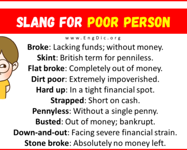 20+ Slang for Poor Person (Their Uses & Meanings)