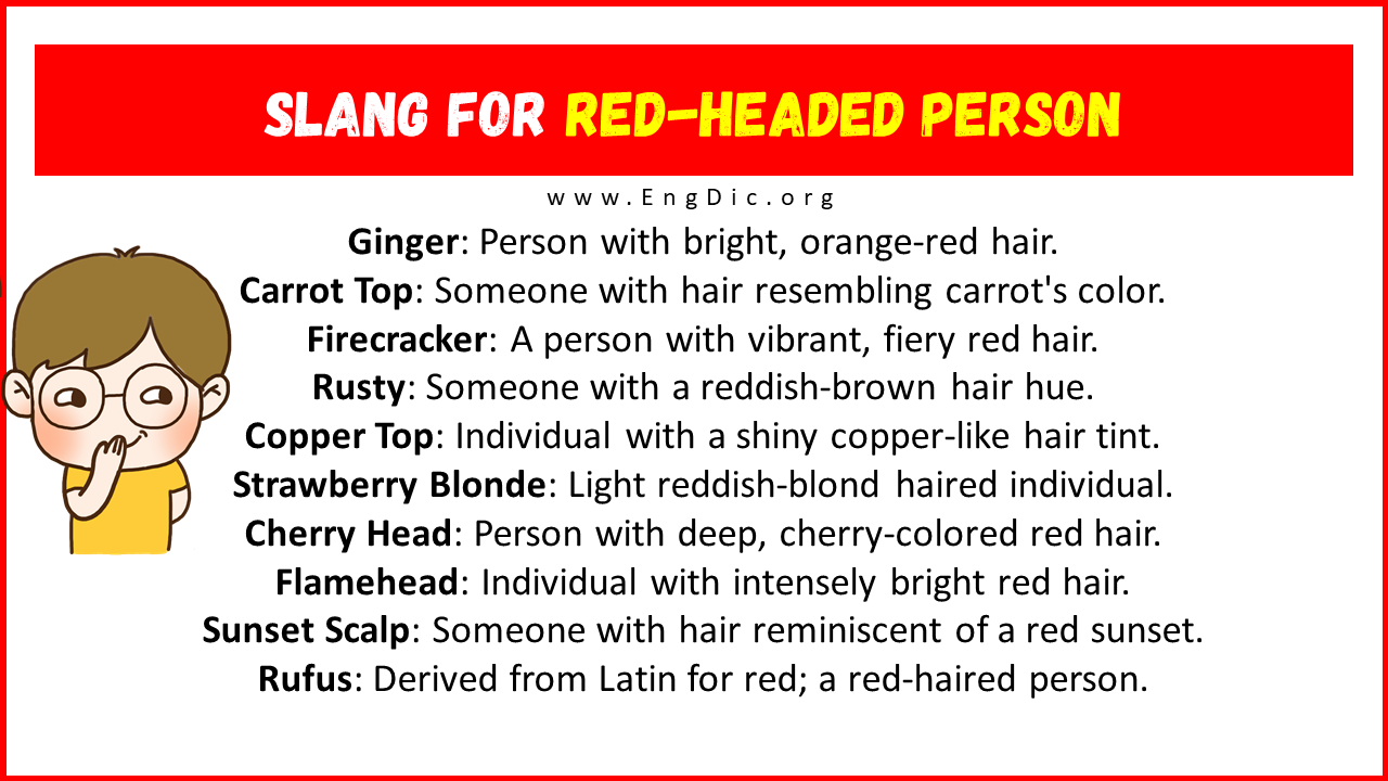 Slang For Red Headed Person Slang For Red Headed Person