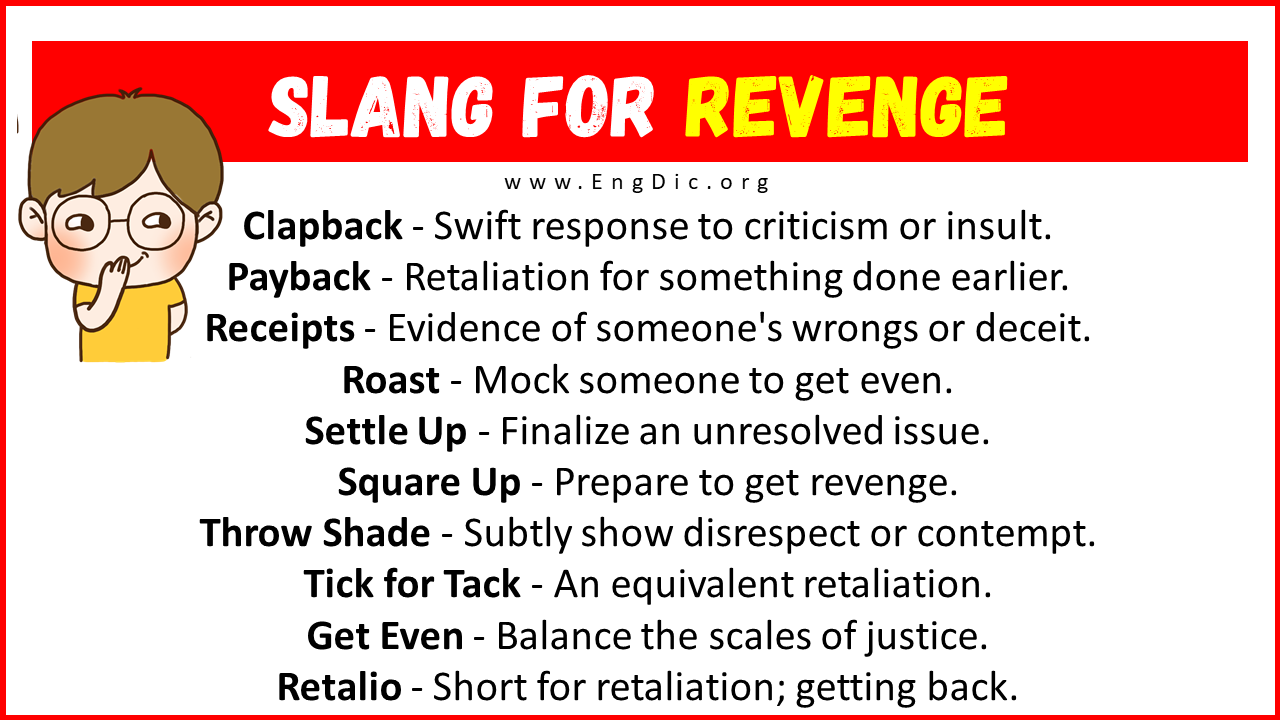 30 Slang For Revenge Their Uses Meanings EngDic