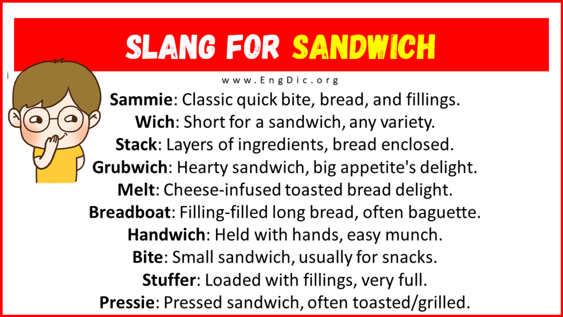 30+ Slang for Sandwich (Their Uses & Meanings) EngDic