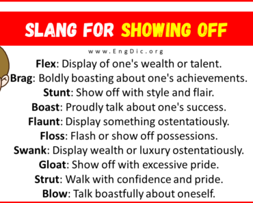 30+ Slang for Showing Off (Their Uses & Meanings)