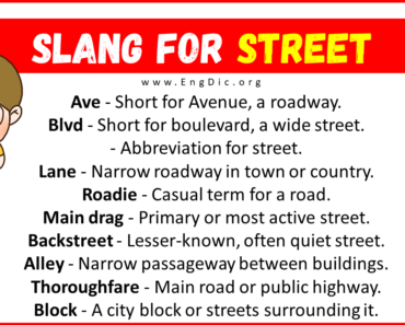 30+ Slang for Street (Their Uses & Meanings)