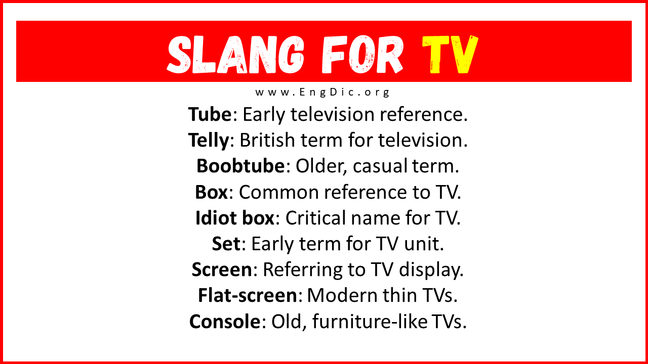 Slang For TV