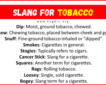 30+ Slang for Tobacco (Their Uses & Meanings)