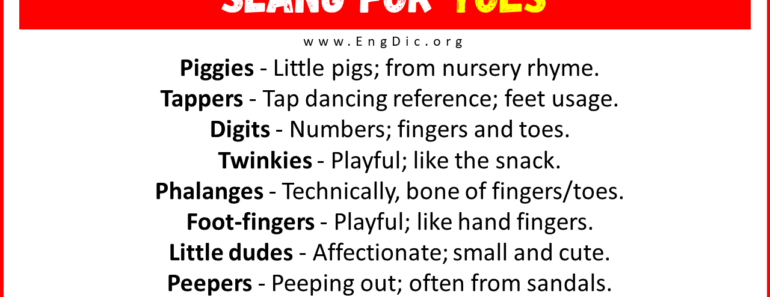 30+ Slang for Toes (Their Uses & Meanings)