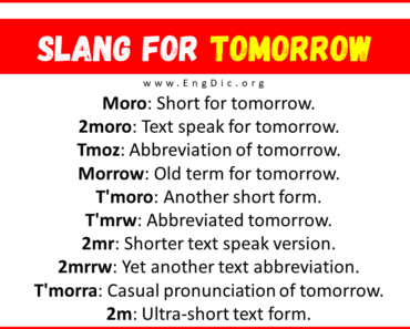 30+ Slang for Tomorrow (Their Uses & Meanings)