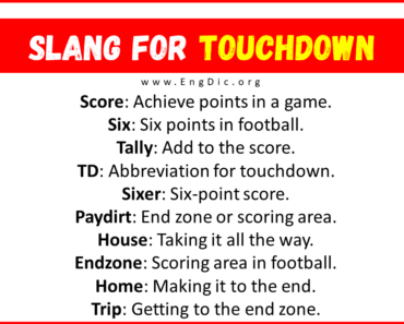 30+ Slang for Touchdown (Their Uses & Meanings)