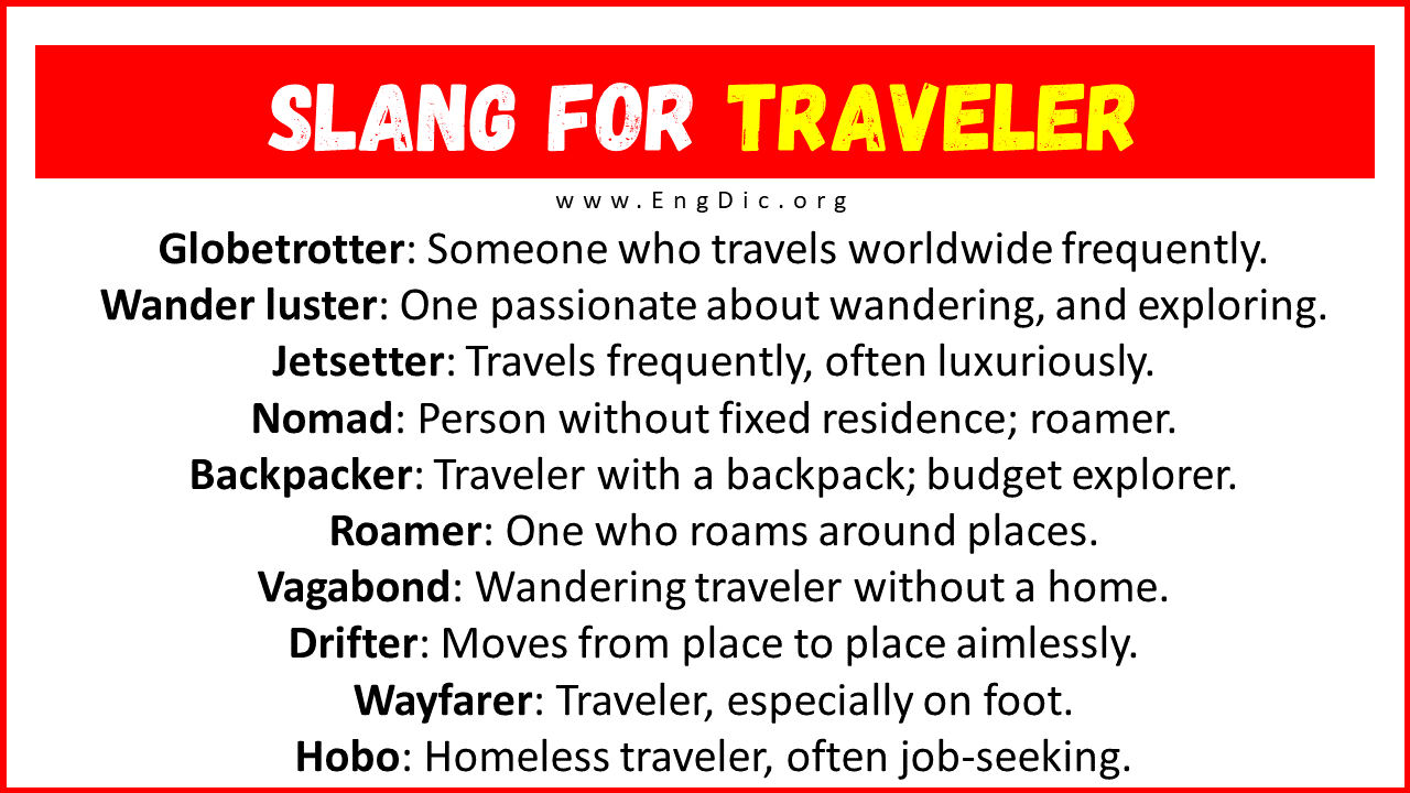 travel slang meaning