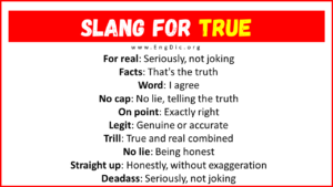 30+ Slang for True (with Meanings & Uses) - EngDic