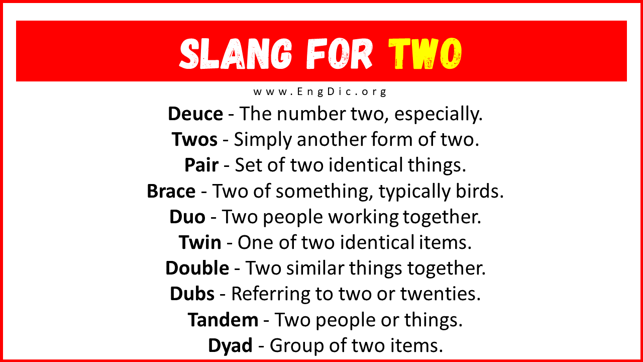 Slang For Two