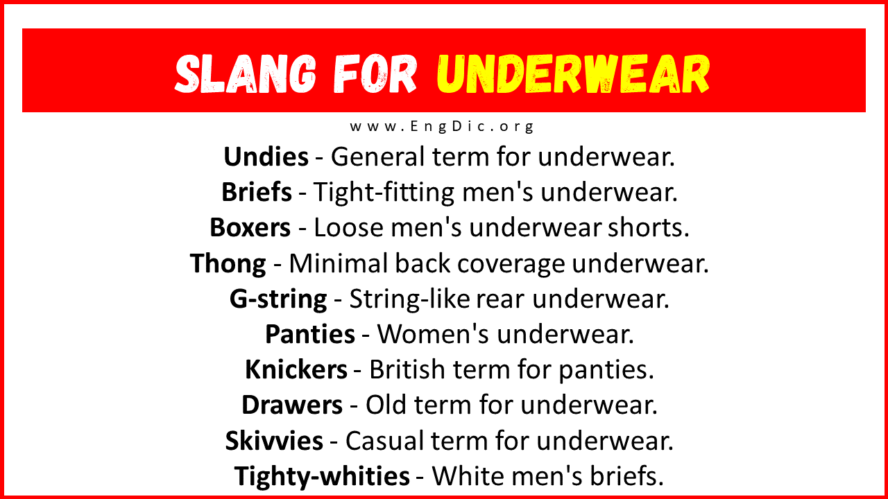 Slang For Underwear