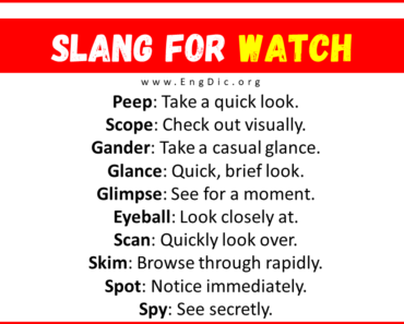 30+ Slang for Watch (Their Uses & Meanings)