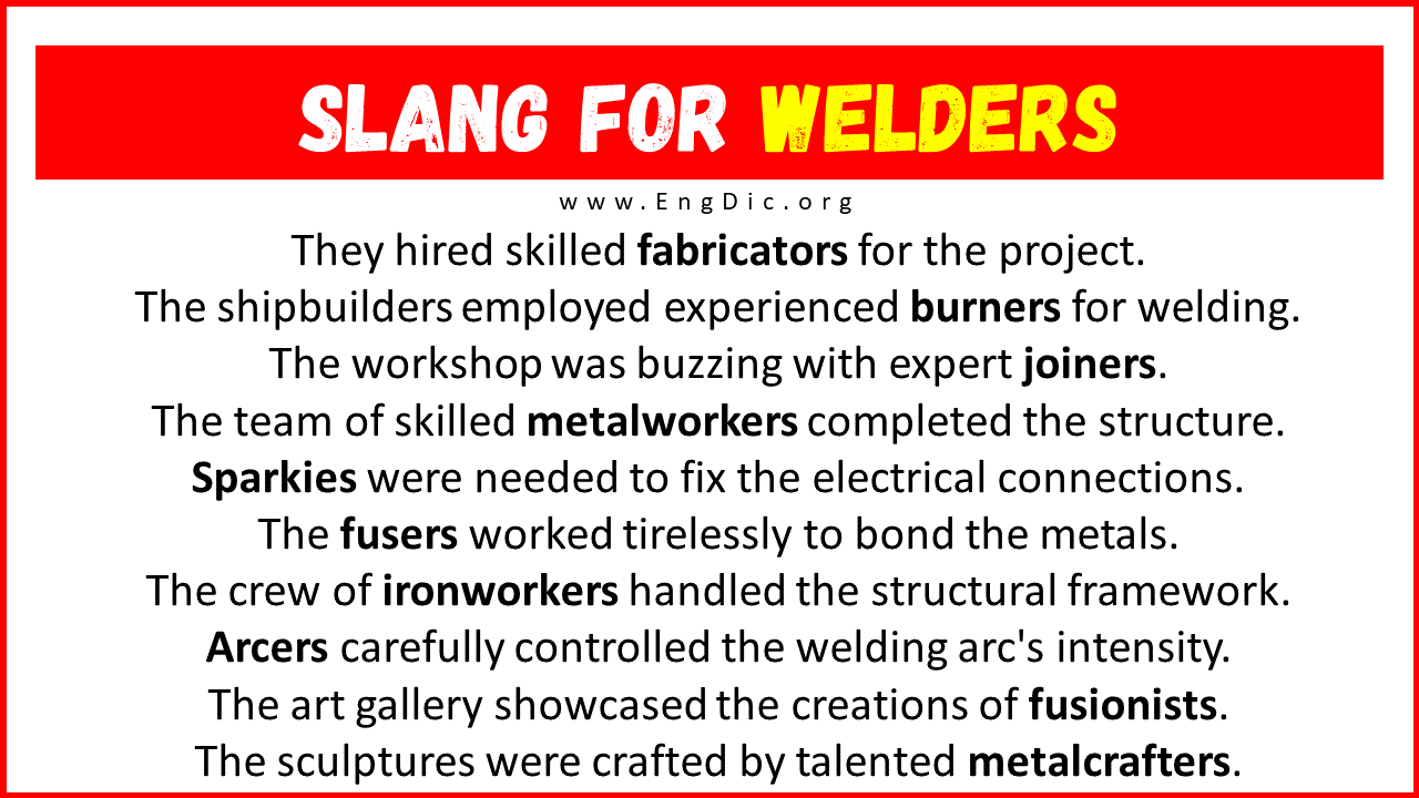 Slang For Welders