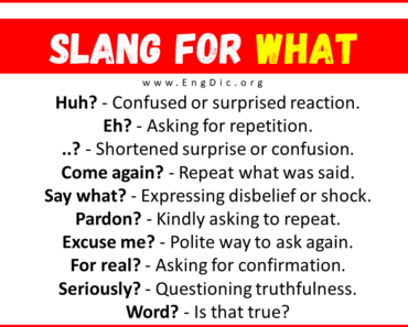 50+ Slang for What (with Meanings & Uses)