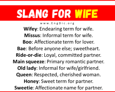 50+ Slang for Wife (with Meanings & Uses)