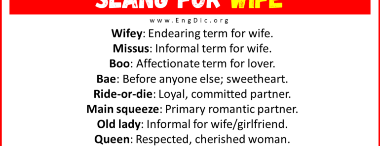 50+ Slang for Wife (with Meanings & Uses)