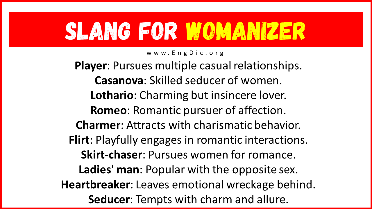 Slang For Womanizer