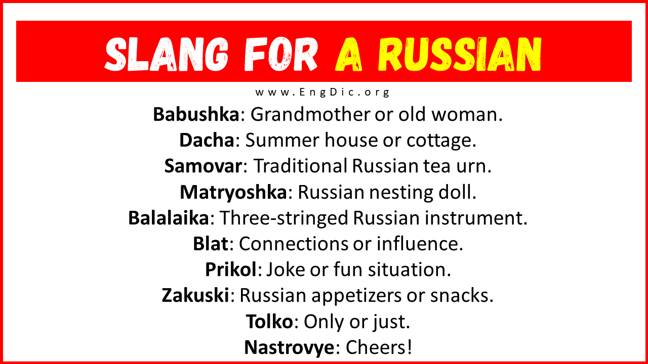 Slang For a Russian