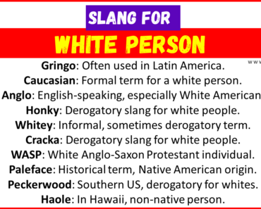 30+ Slang for White Person (with Meanings & Uses)