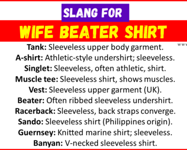 30+ Slang for Wife Beater Shirt (with Meanings & Uses)