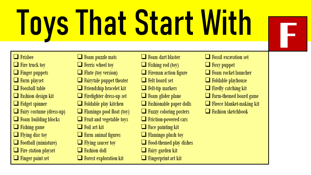 Toys That Start With f
