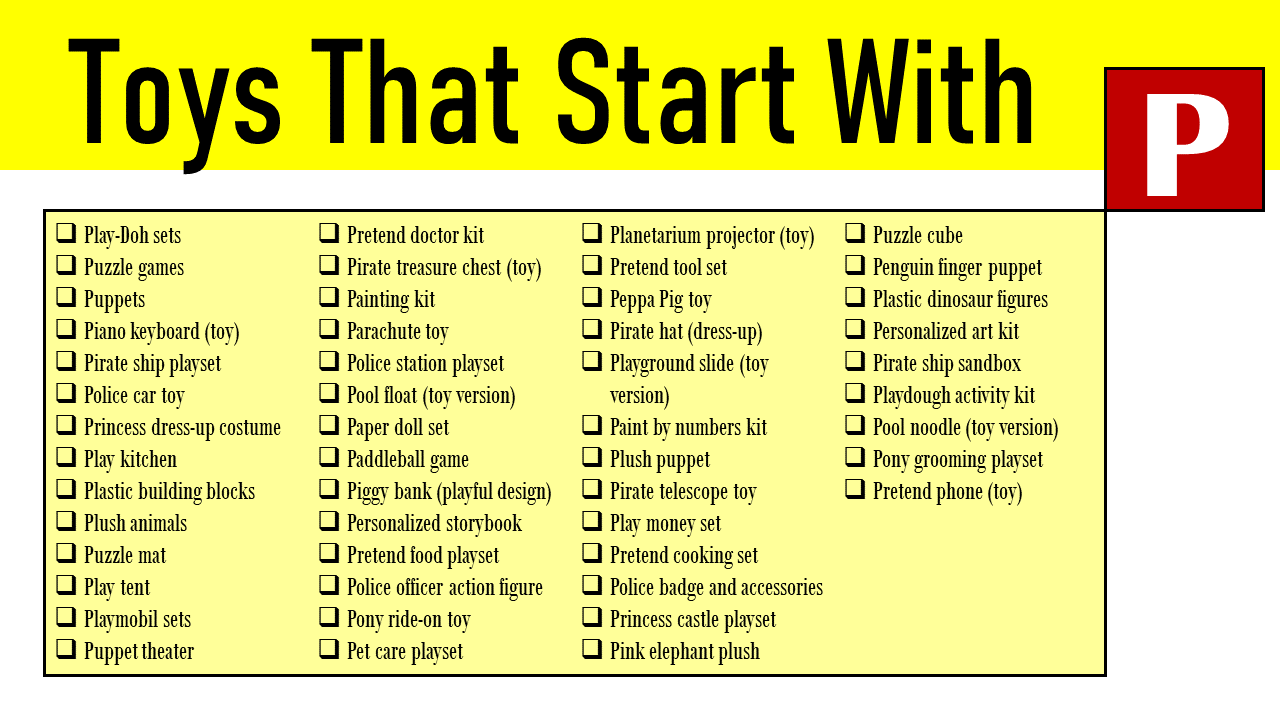 Toys That Start With p