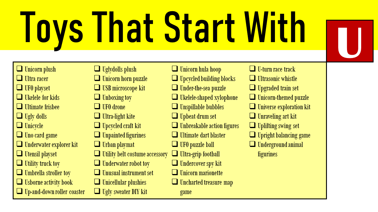 Toys That Start With u