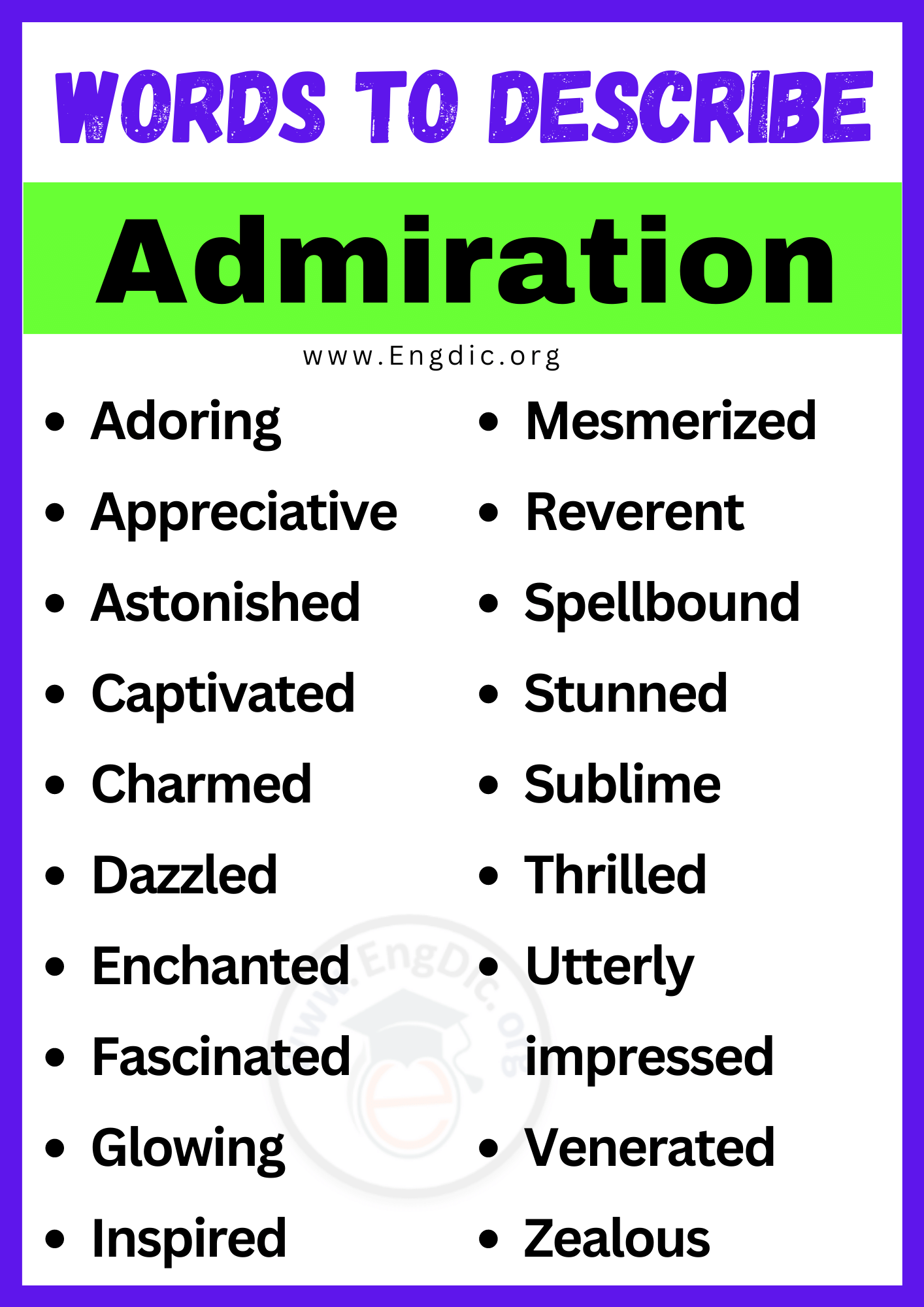 Words to Describe Admiration