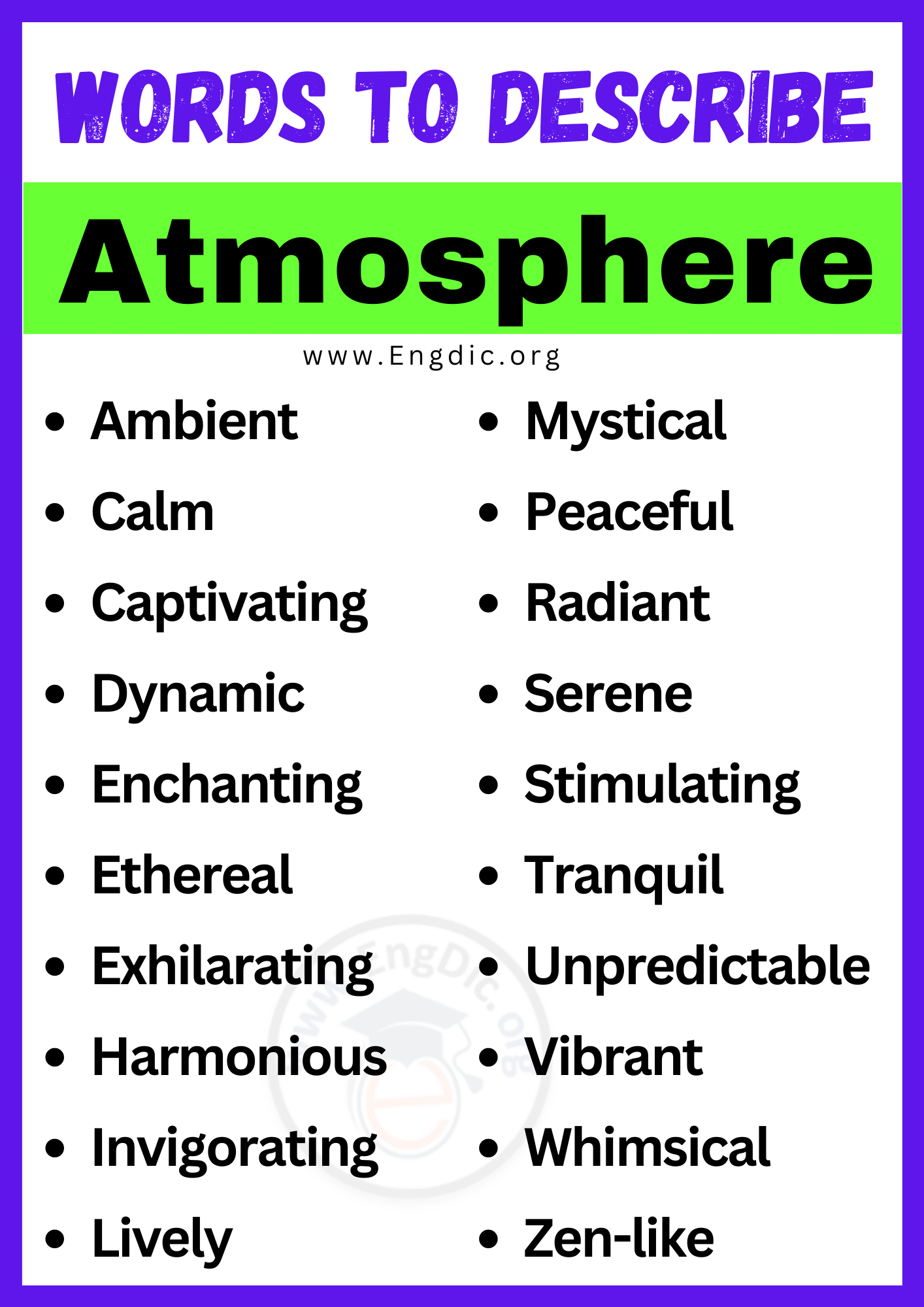 Words to Describe Atmosphere