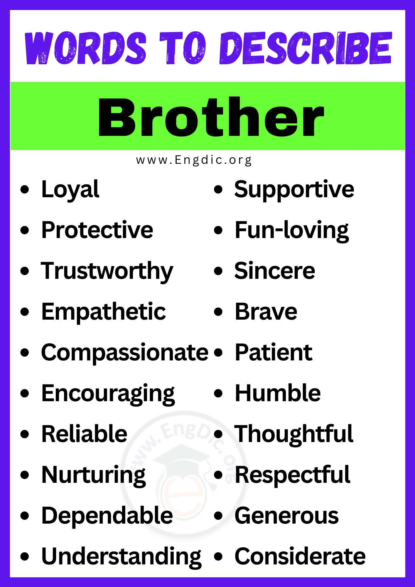 Words to Describe Brother