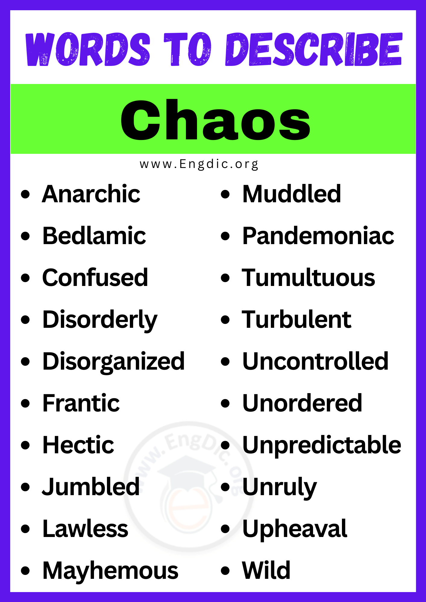 Words to Describe Chaos