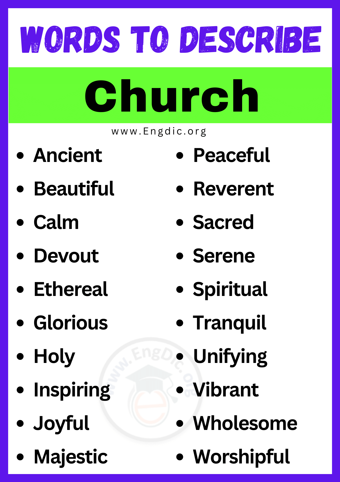Words to Describe Church