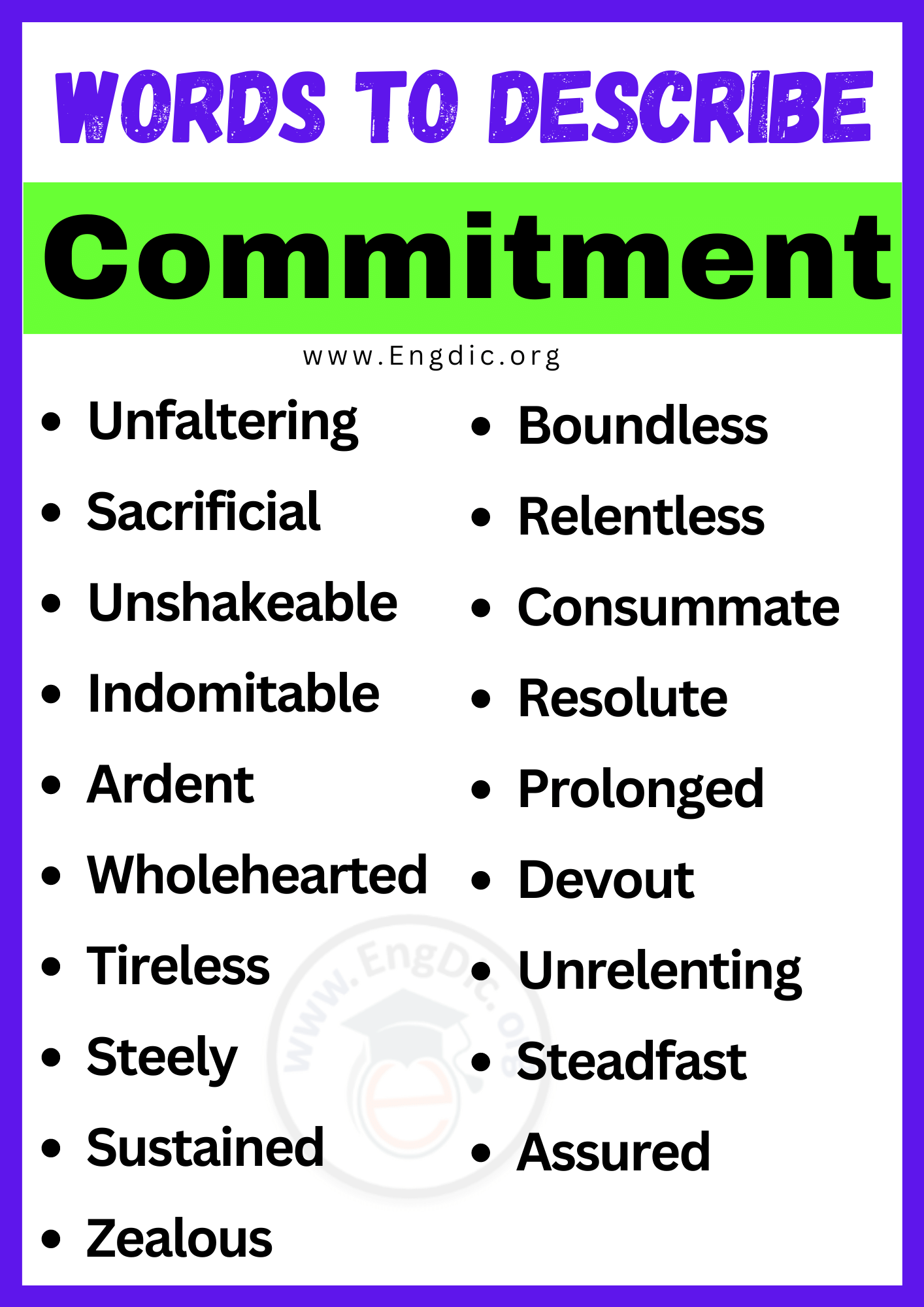 Words to Describe Commitment