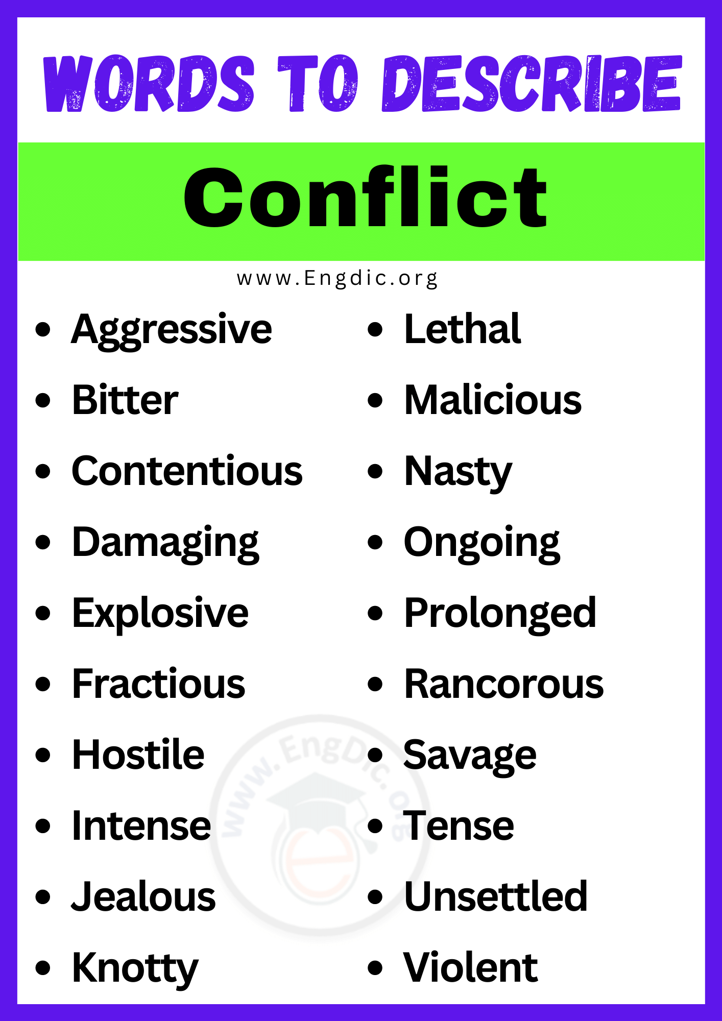 Words to Describe Conflict