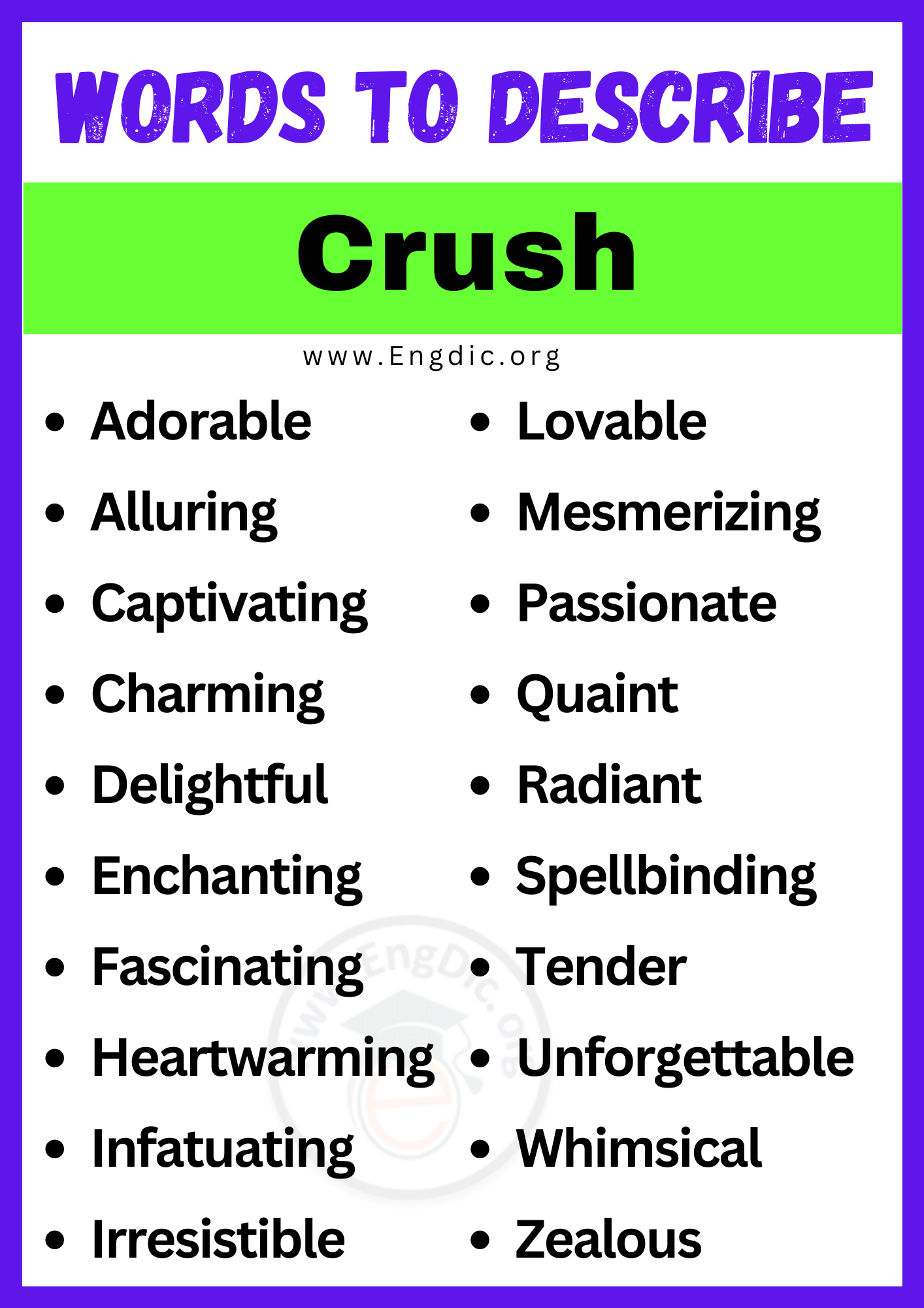 Words to Describe Crush
