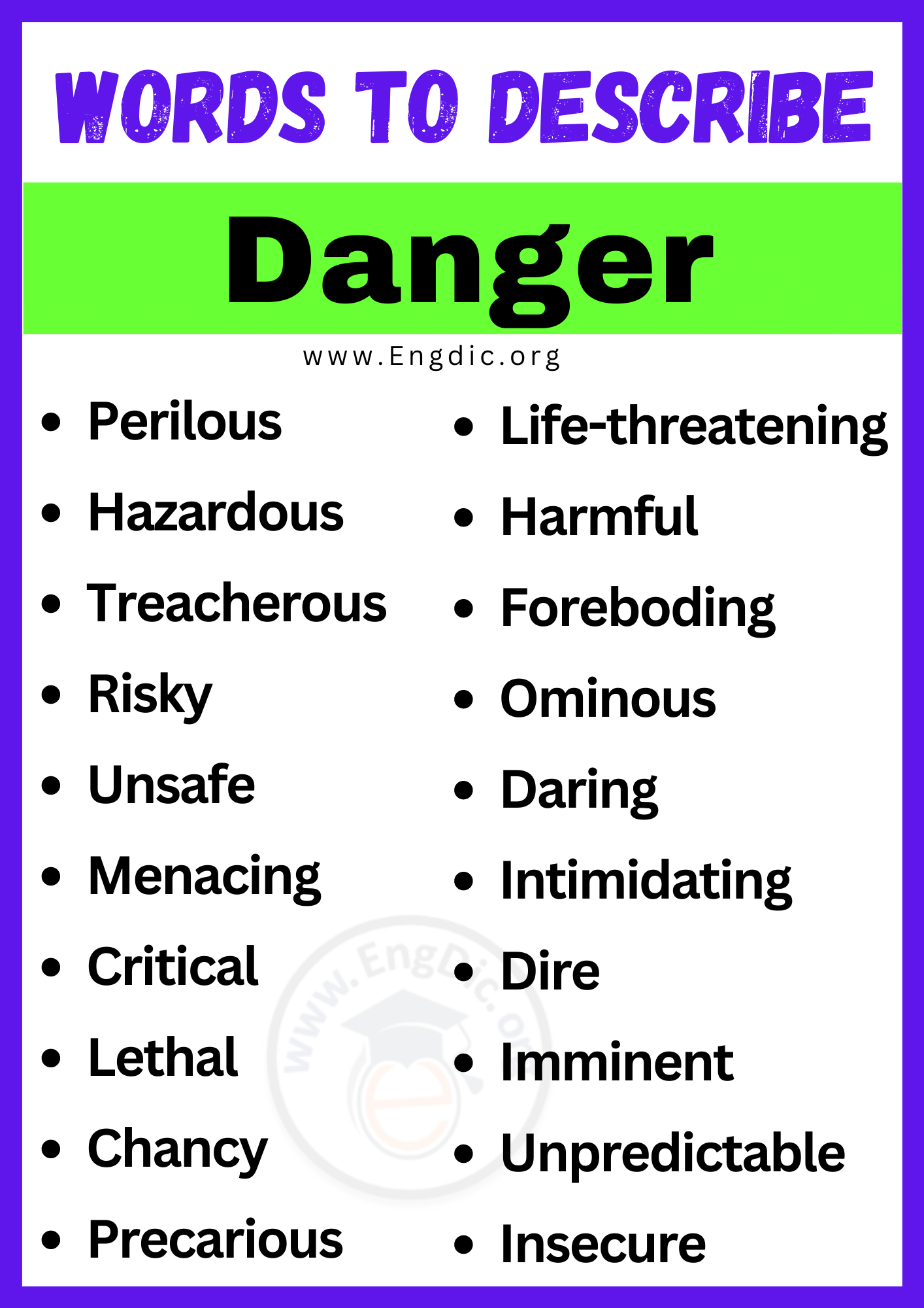 Words to Describe Danger