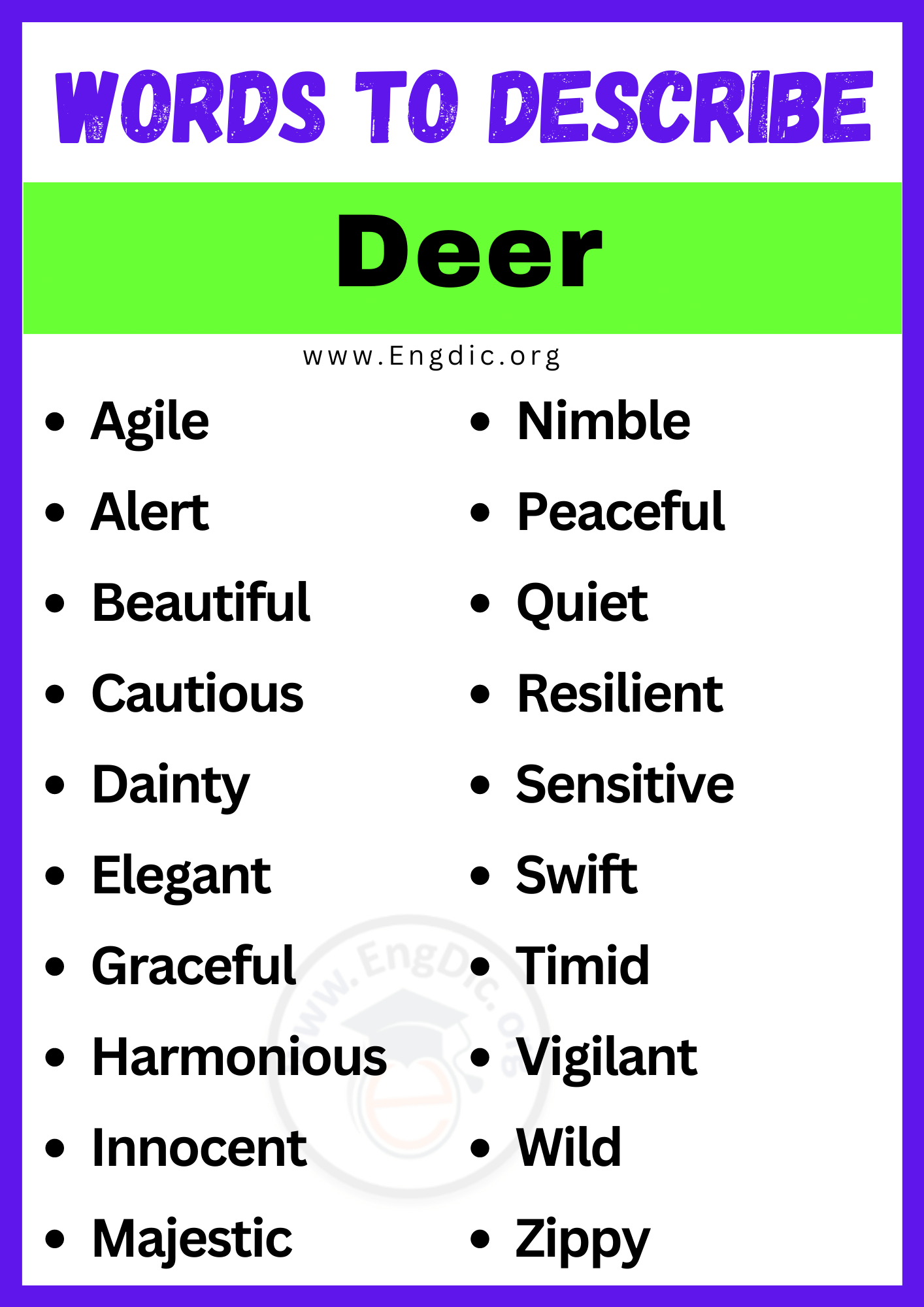 Words to Describe Deer