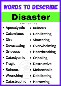 20+ Best Words to Describe Disaster, Adjectives for Disaster - EngDic