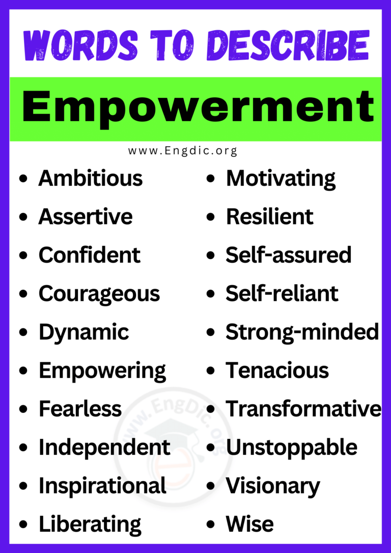 20+ Best Words to Describe Empowerment, Adjectives for Empowerment - EngDic