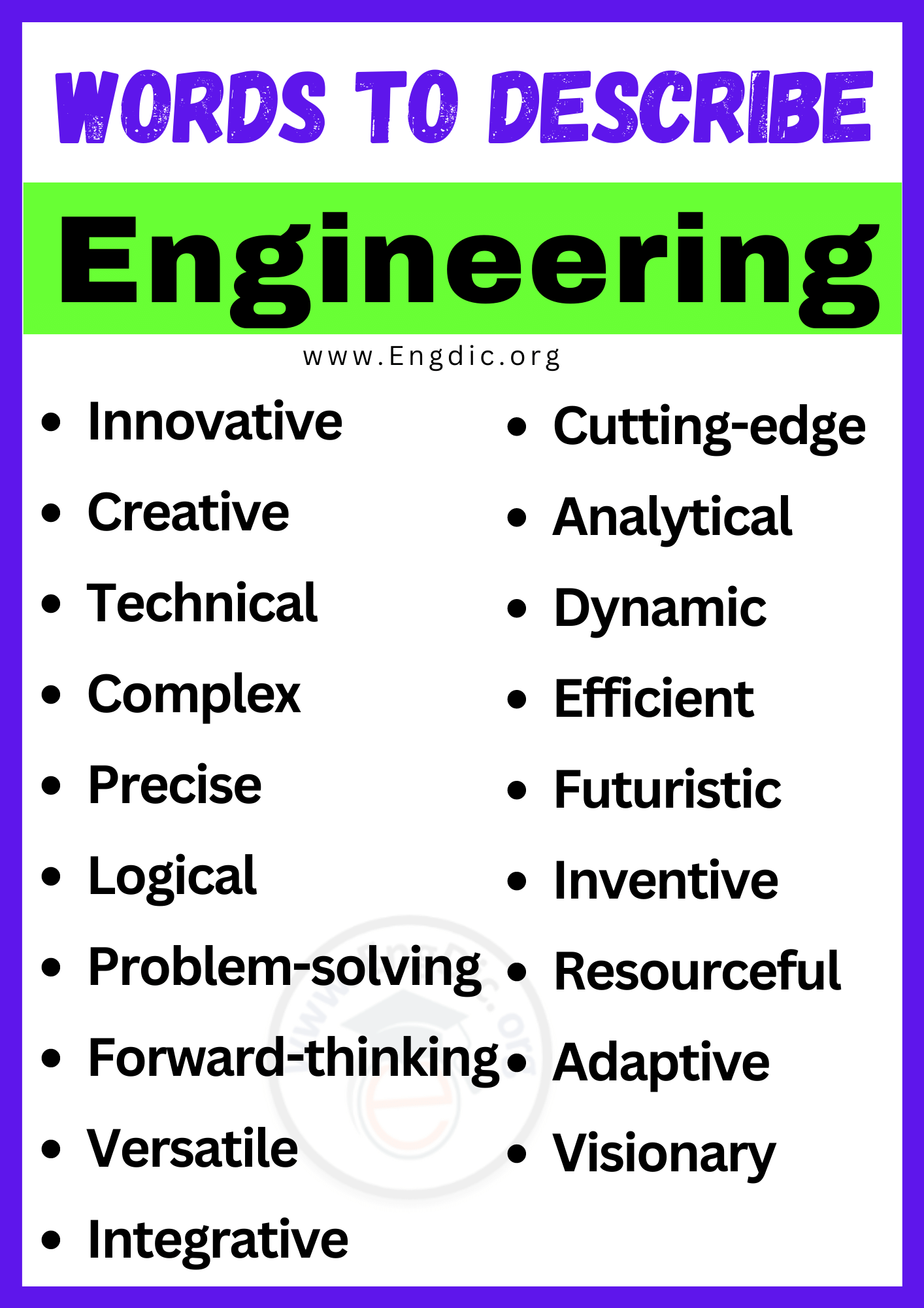 Words to Describe Engineering