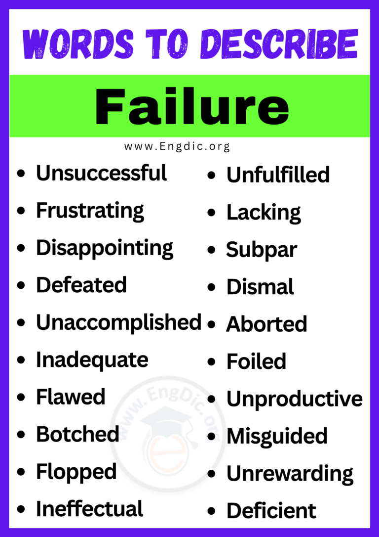 20 Best Words To Describe Failure Adjectives For Failure Engdic