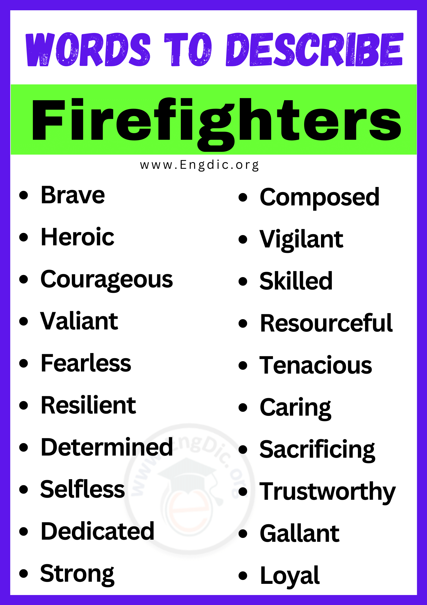 Words to Describe Firefighters