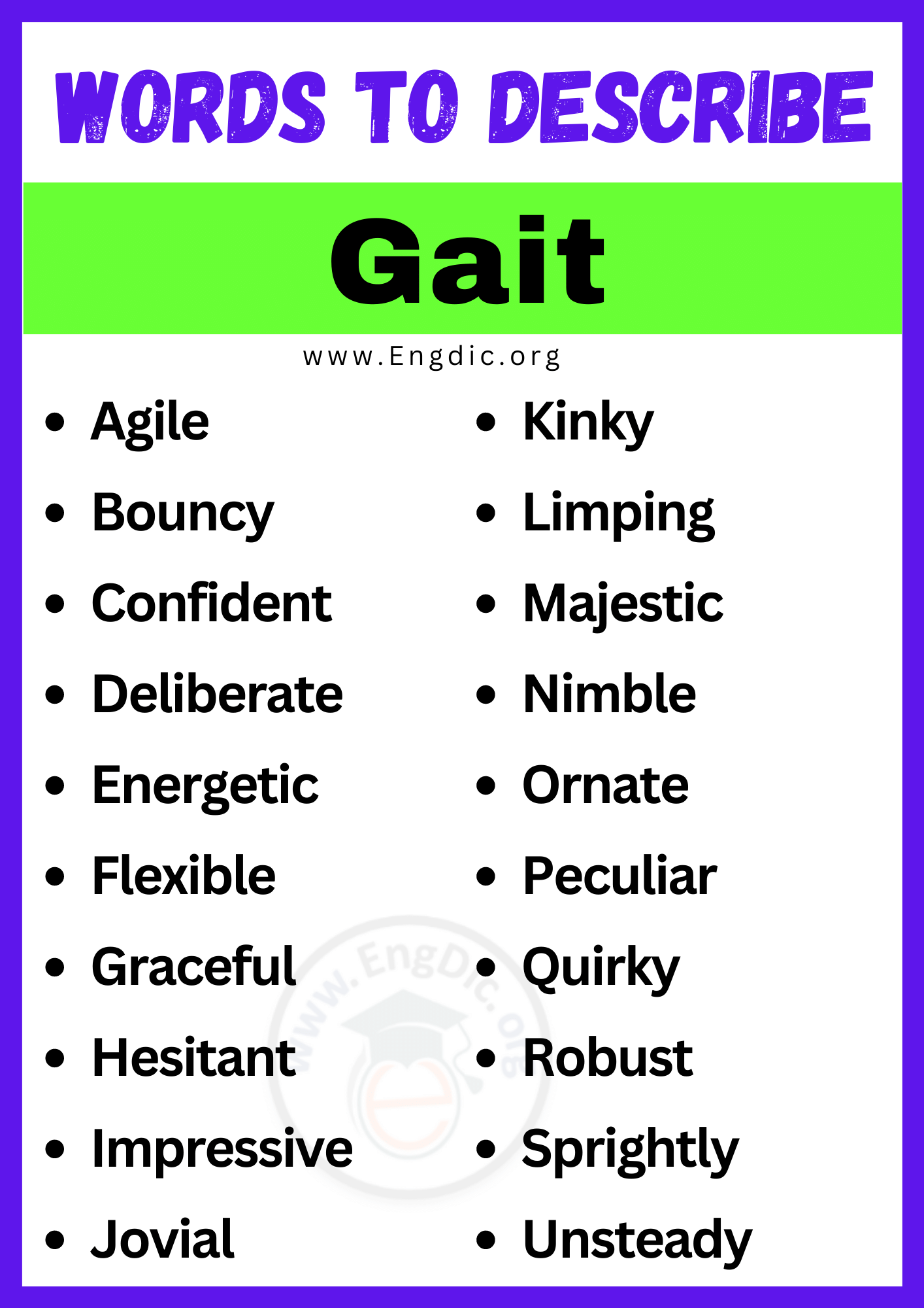 Words to Describe Gait
