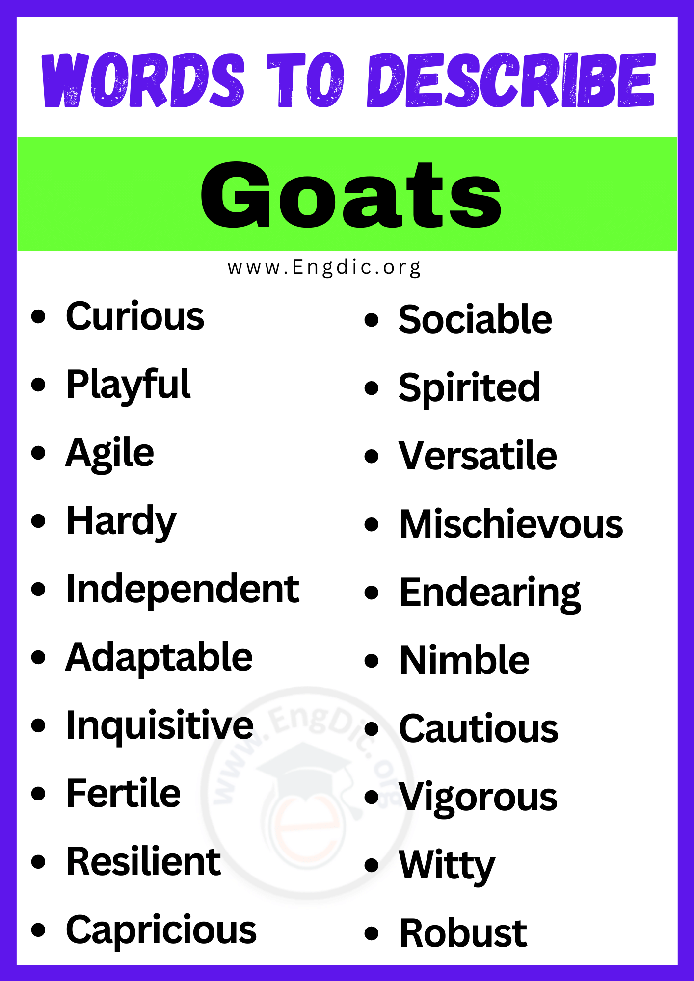 Words to Describe Goats