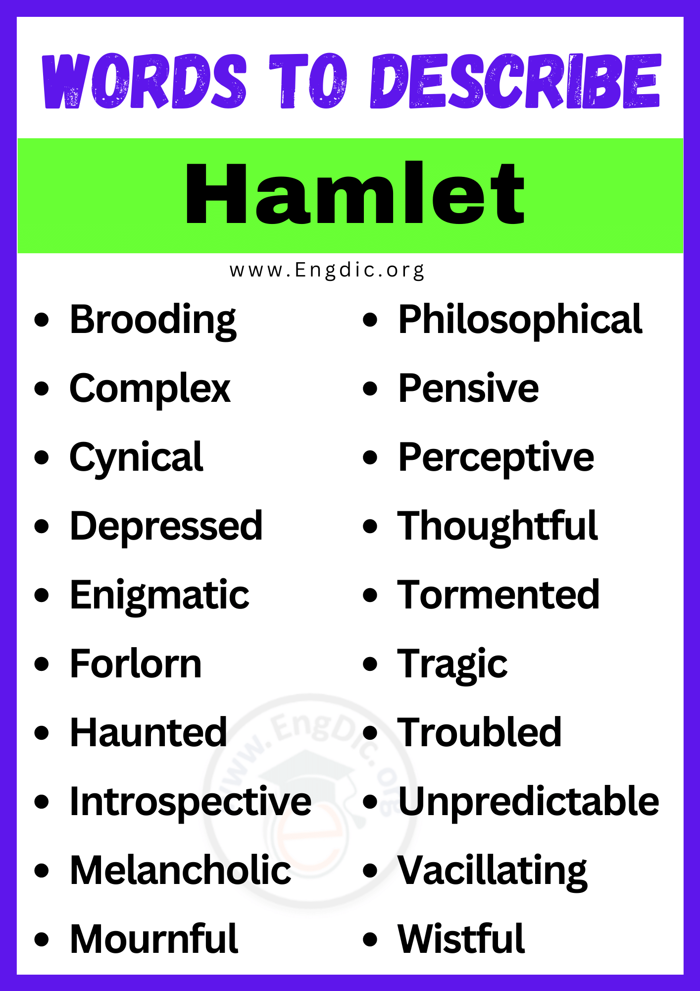 Words to Describe Hamlet