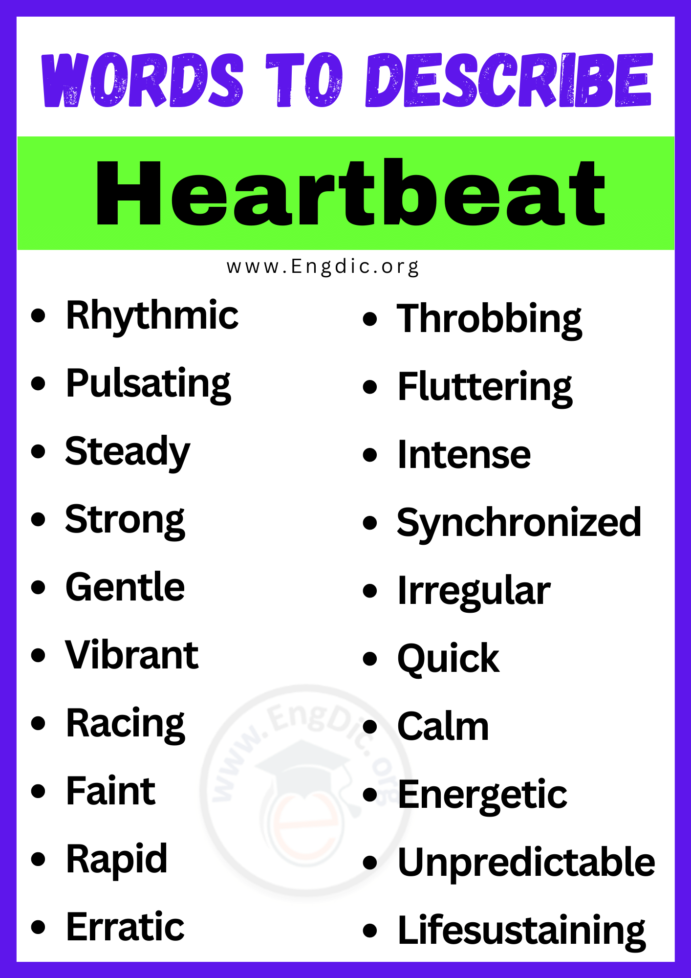 Words to Describe Heartbeat